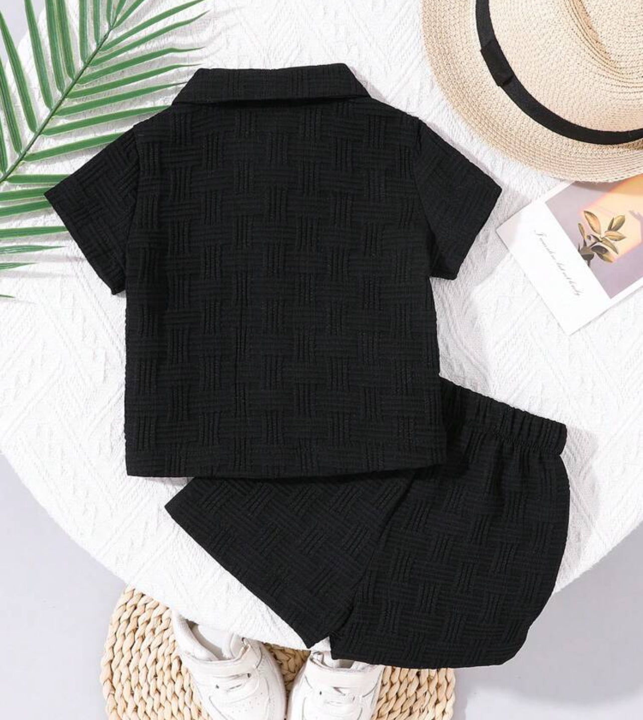 Baby Boy 2 Piece Set Textured Shirt & Shorts