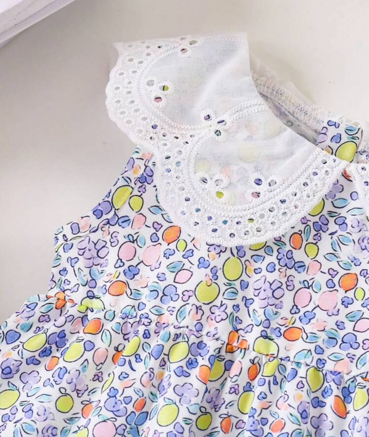 Baby Girl Cute Casual Vintage Floral Dress Ruffle Collar
