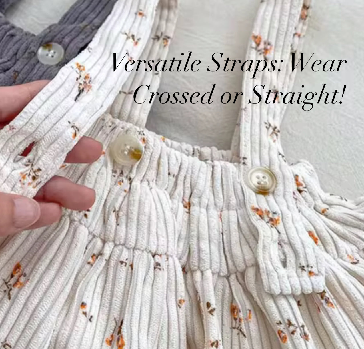 Corduroy Suspenders Baby Skirt Romper