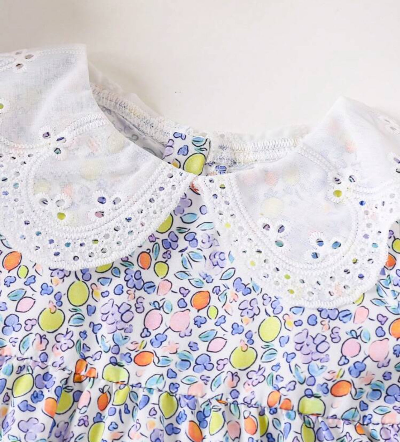 Baby Girl Cute Casual Vintage Floral Dress Ruffle Collar