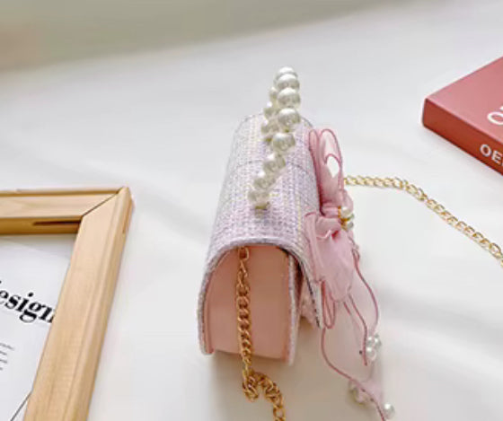 Big Bow Crossbody Pearl Handle Handbag