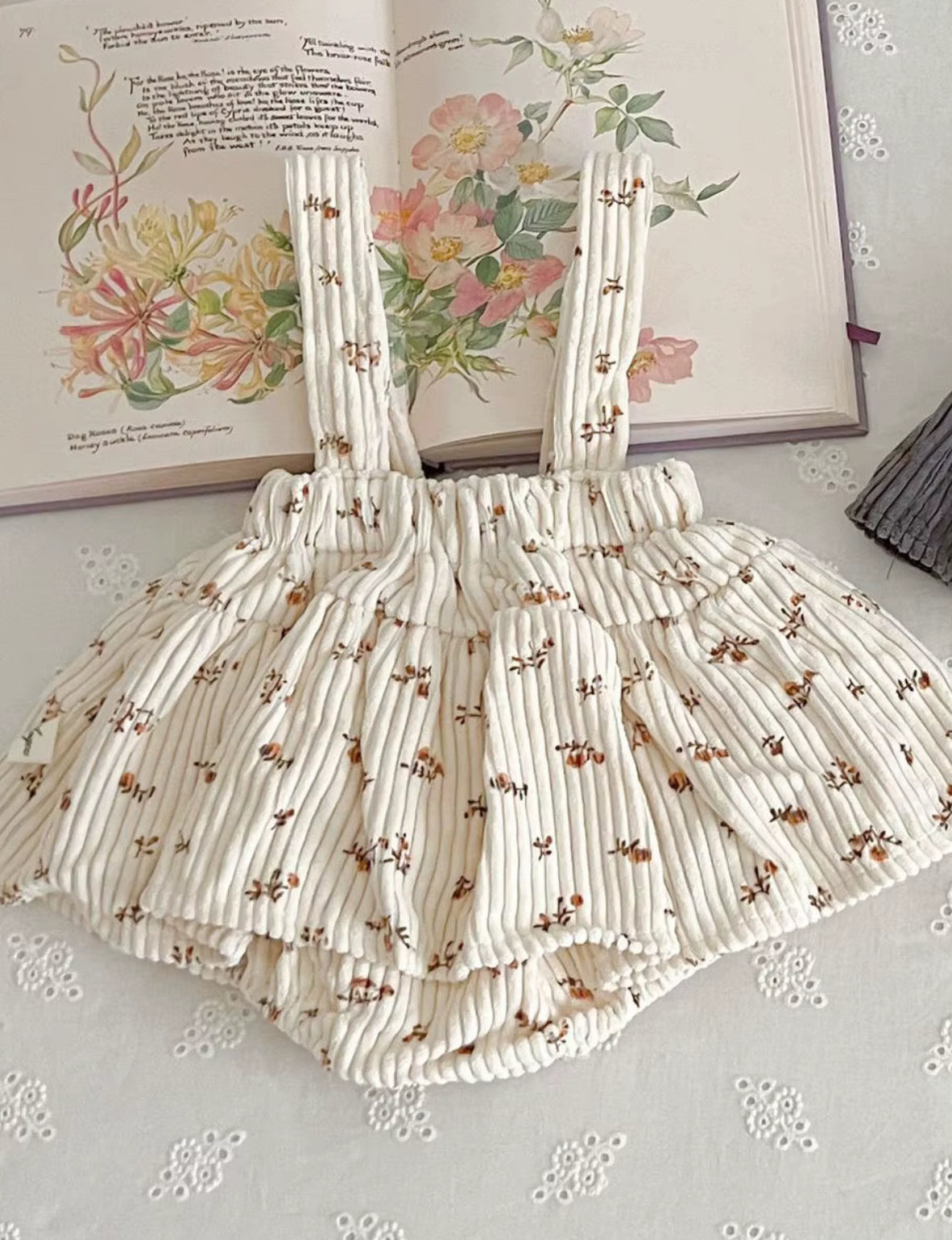 Corduroy Suspenders Baby Skirt Romper