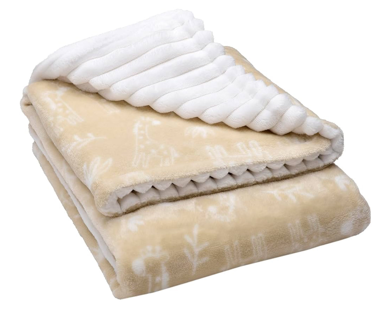 Cuddle Plush Toy and Baby Blanket Gift Set, Giraffe with Animal Print 2-Piece