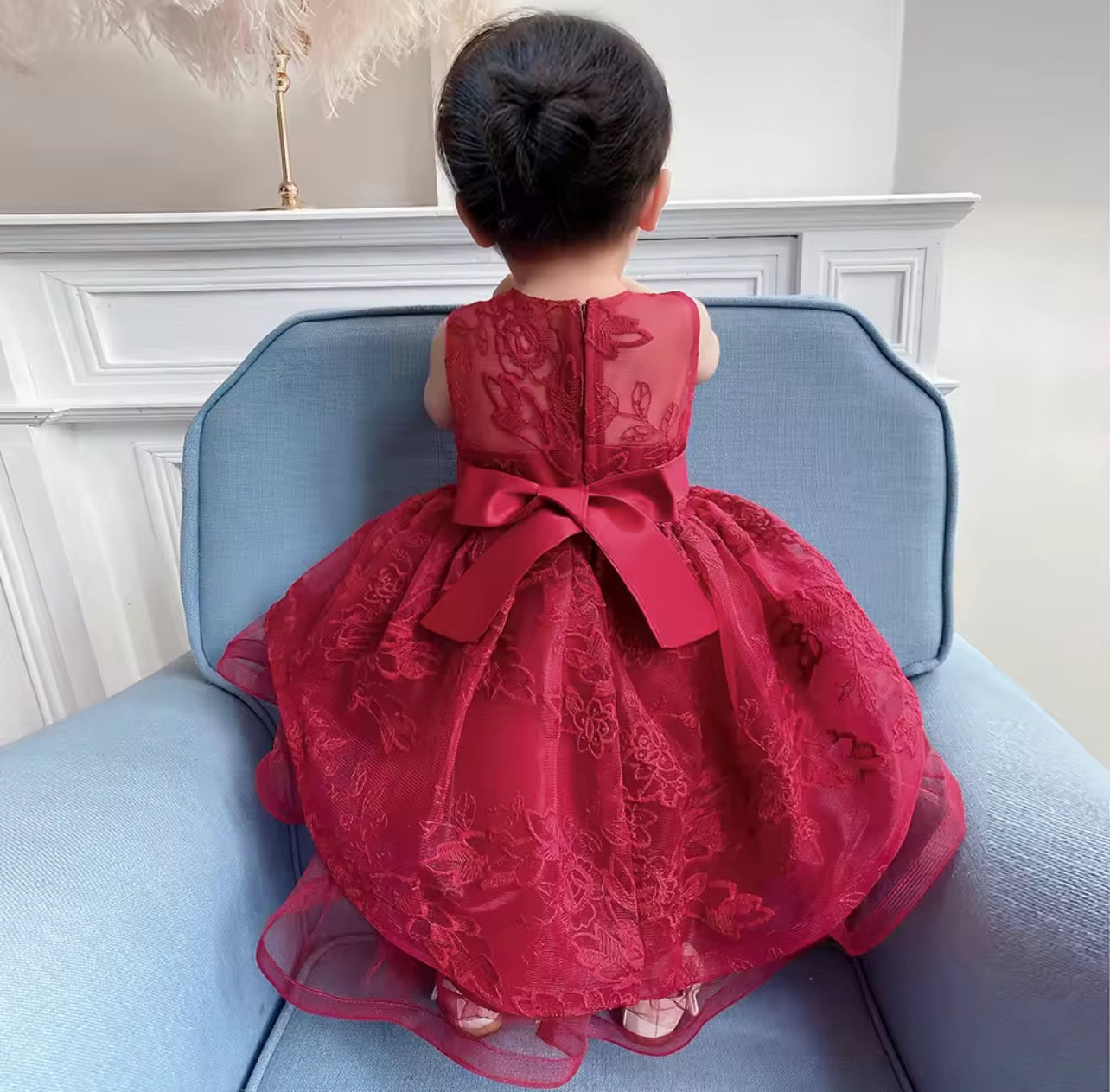 Elegant Princess Ball Gown Girl Flower Dress