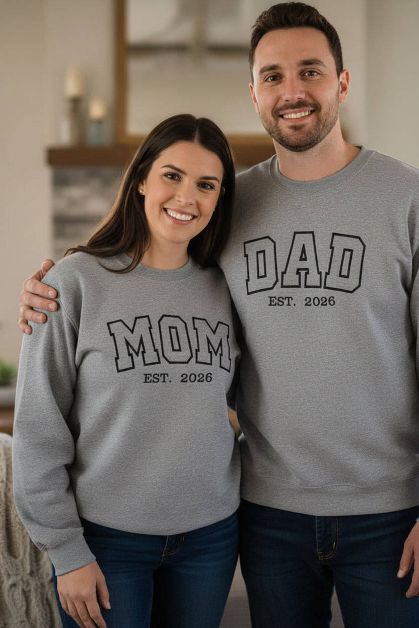 Embroidered Mom, Dad Personalized Sweatshirt