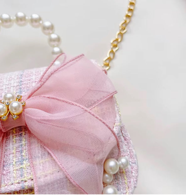Big Bow Crossbody Pearl Handle Handbag