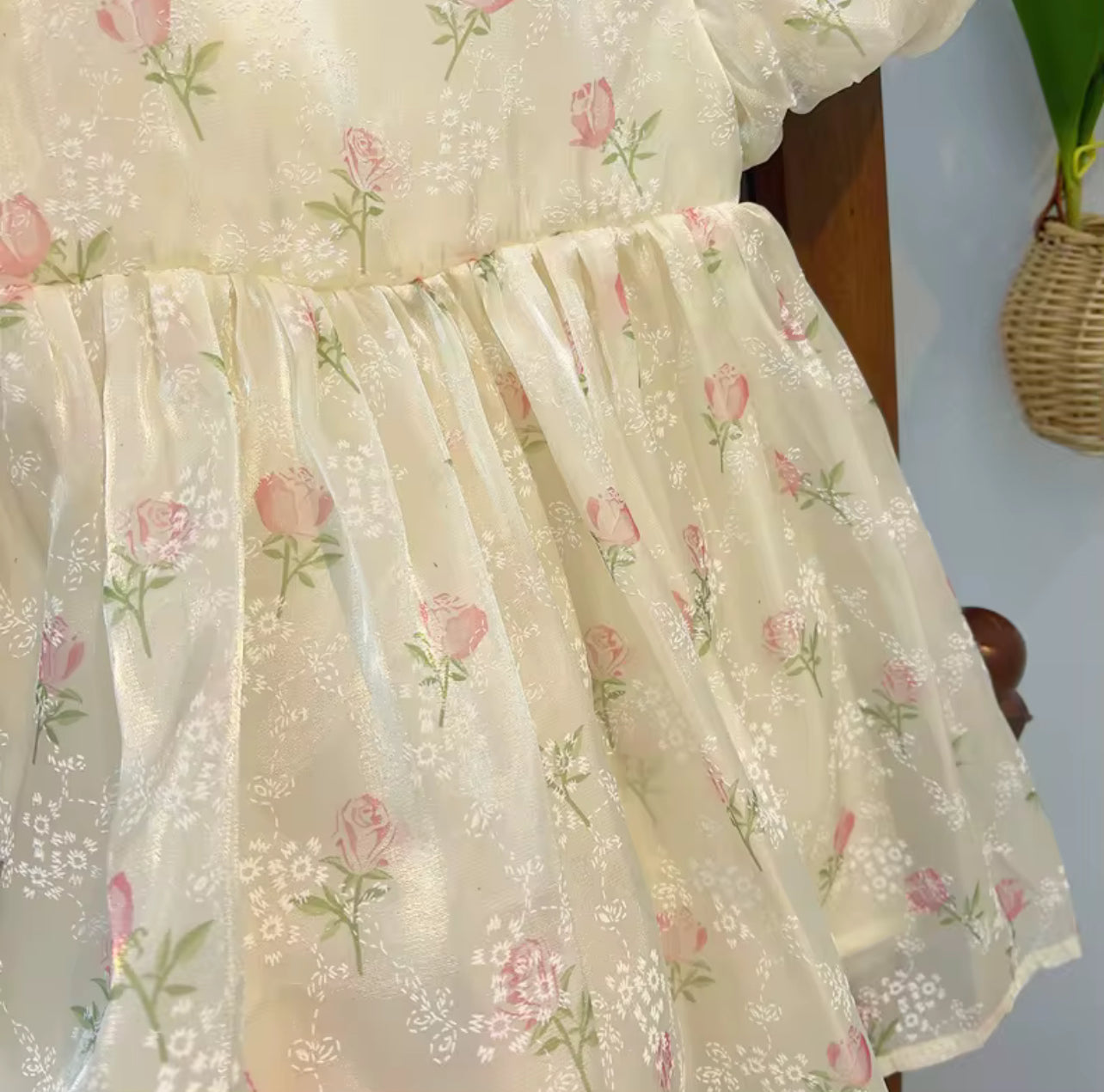 Shimmer Summer Puff Sleeve Baby Girl Dress