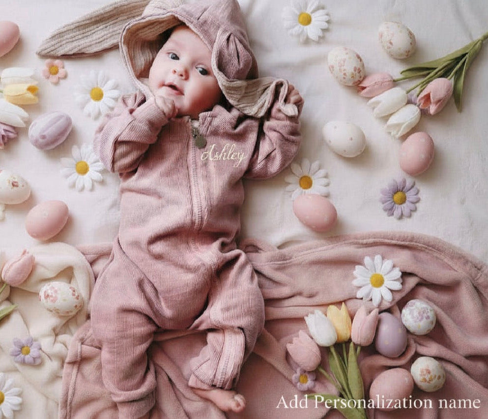 Personalized Embroidered Bunny Romper