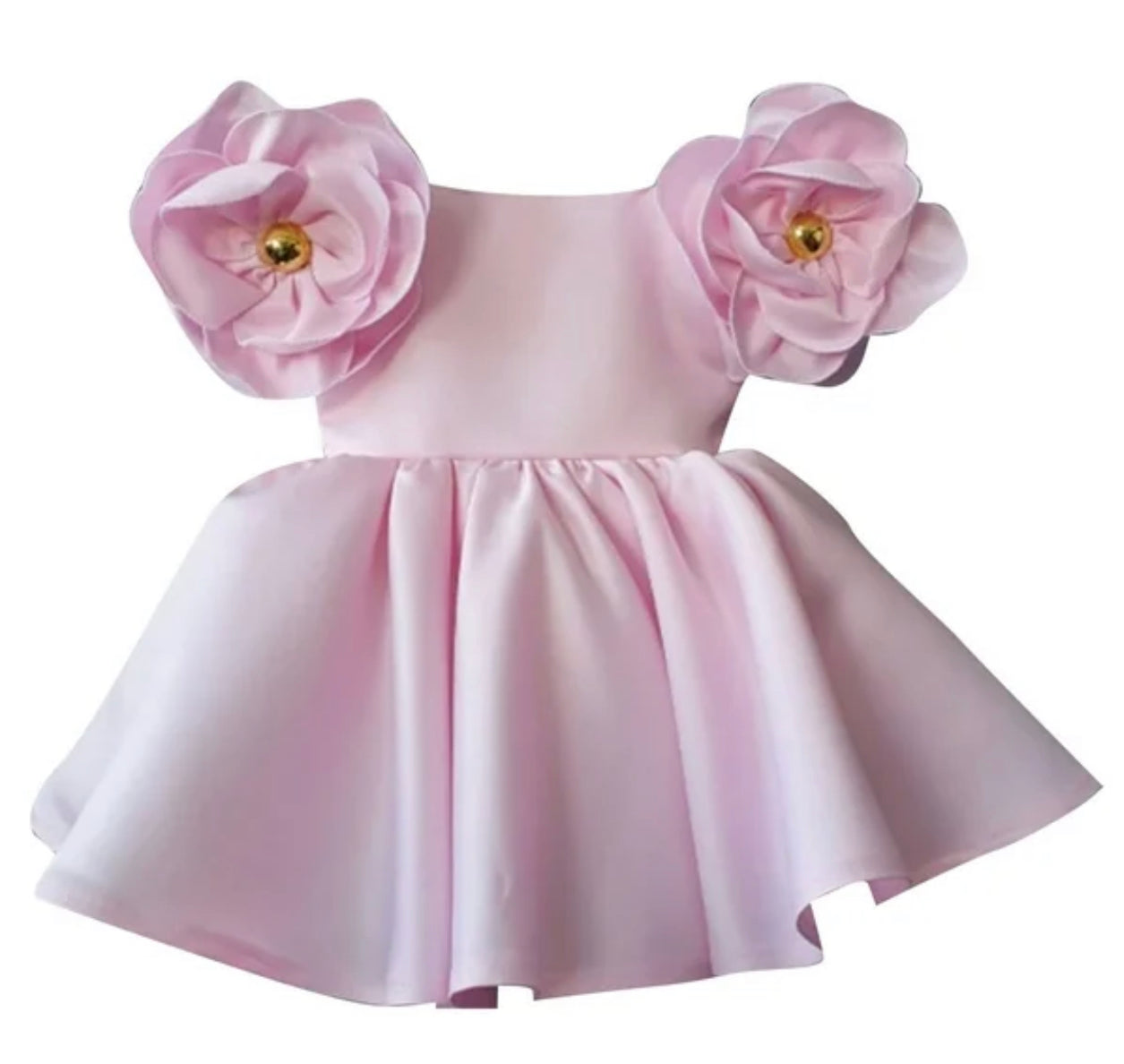 Birthday Princess Dress 3D Flower Shoulder