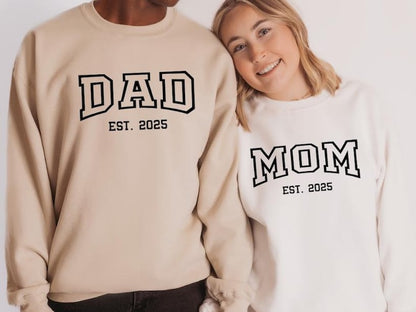 Embroidered Crewneck Custom Name & EST. Year (Mom, Dad, Gigi, Wifey)