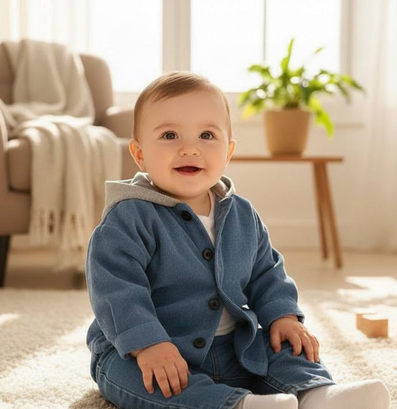 Textured Hooded Coat