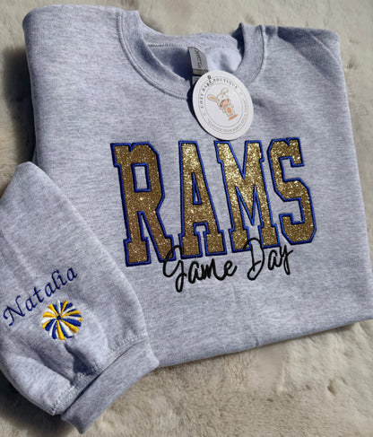 Custom Glitter Team Embroidered Hoodie