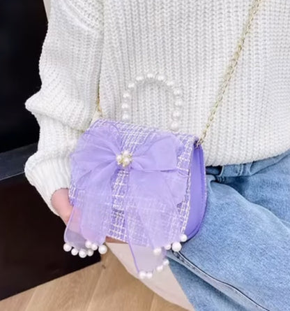 Big Bow Crossbody Pearl Handle Handbag