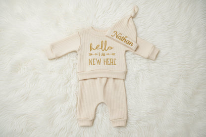 Newborn 3-Piece Personalized Outfit Baby First Outfit & Photoshoot Set