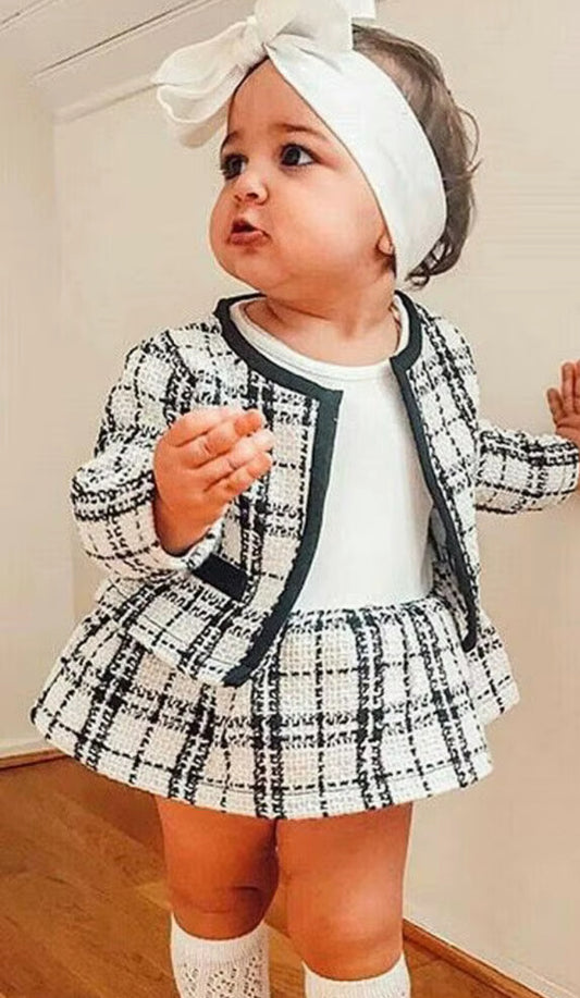 Vintage 2-Piece Outfit Knitted Cardigan & Tutu Dress