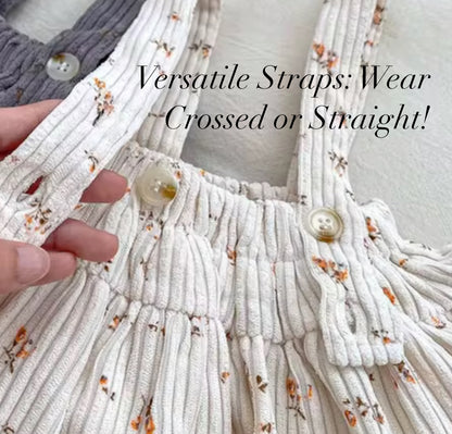 Corduroy Suspenders Baby Skirt Romper