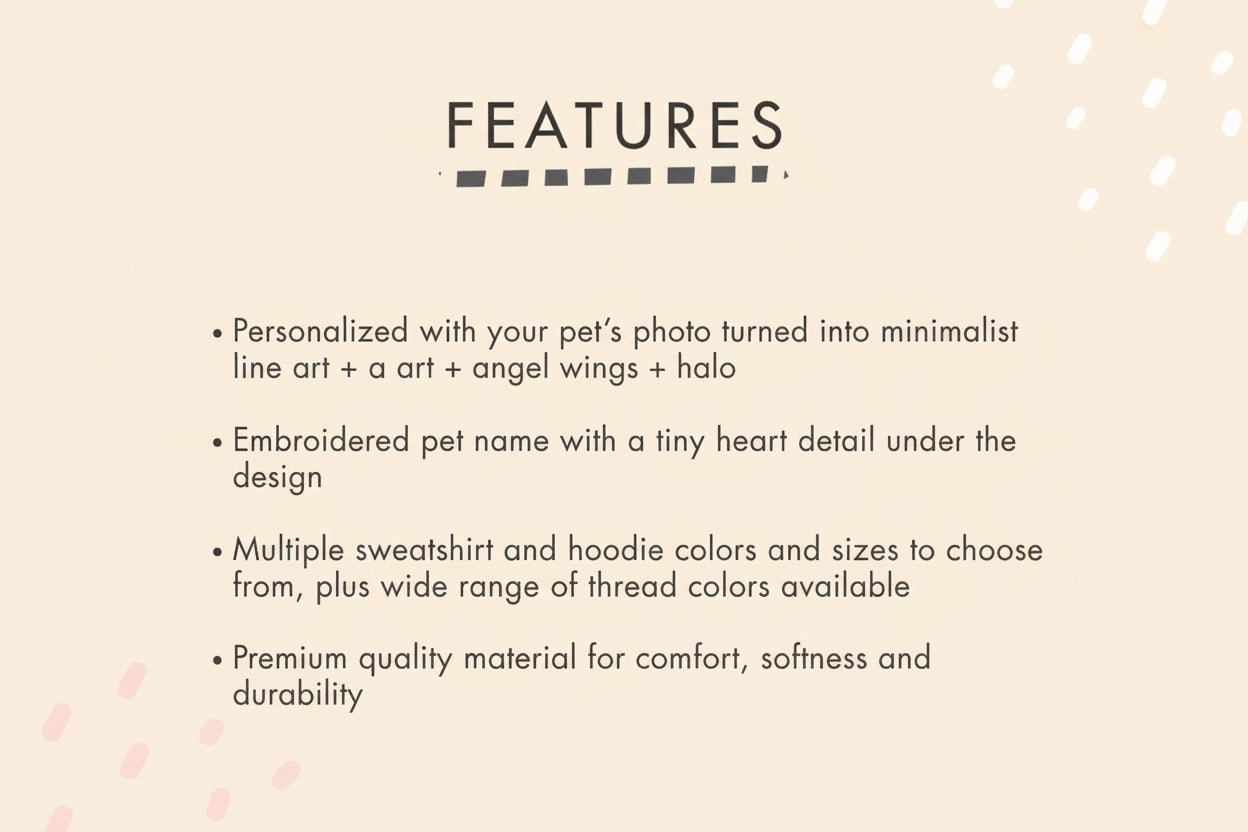 Pet Keepsake Embroidered Photo Outline Crewneck Personalized Gift for Pet Owners + Sleeve names