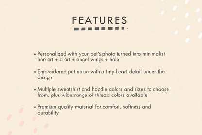 Pet Keepsake Embroidered Photo Outline Crewneck Personalized Gift for Pet Owners + Sleeve names