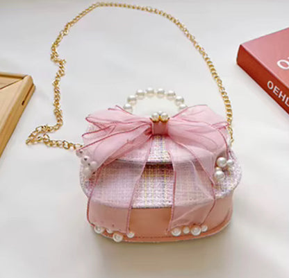Big Bow Crossbody Pearl Handle Handbag