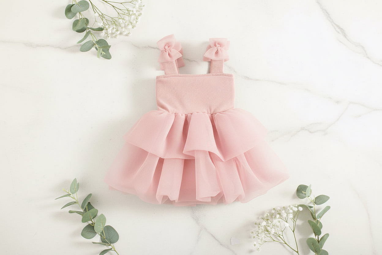 Ballerina Bow Straps Tutu Dress