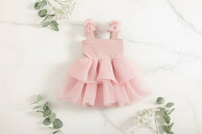 Ballerina Bow Straps Tutu Dress