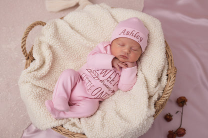 Newborn Baby Girl Personalized Embroidered Romper