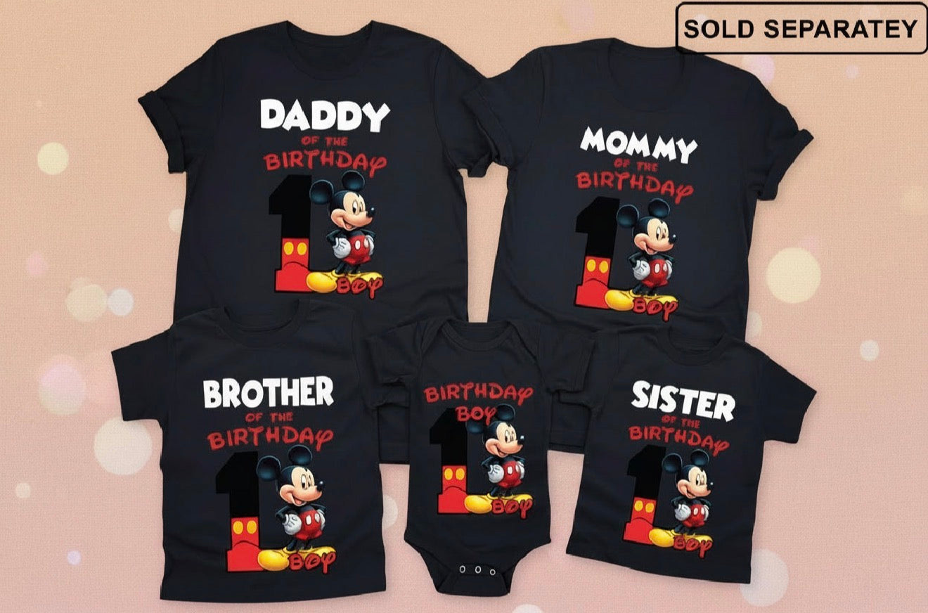 Mickey 1st Birthday - Family Matching Birthday Shirt