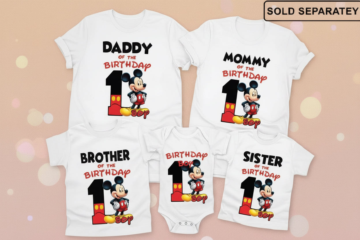 Mickey 1st Birthday - Family Matching Birthday Shirt