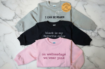 Say It in Stitches – Custom Embroidered Crewneck