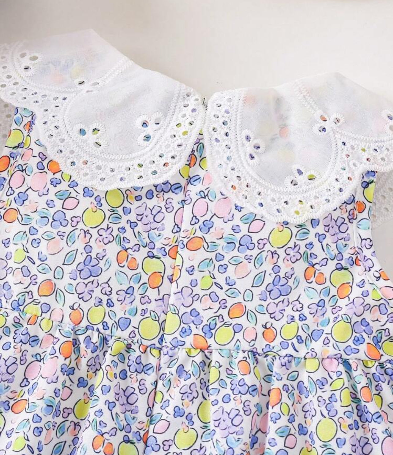 Baby Girl Cute Casual Vintage Floral Dress Ruffle Collar
