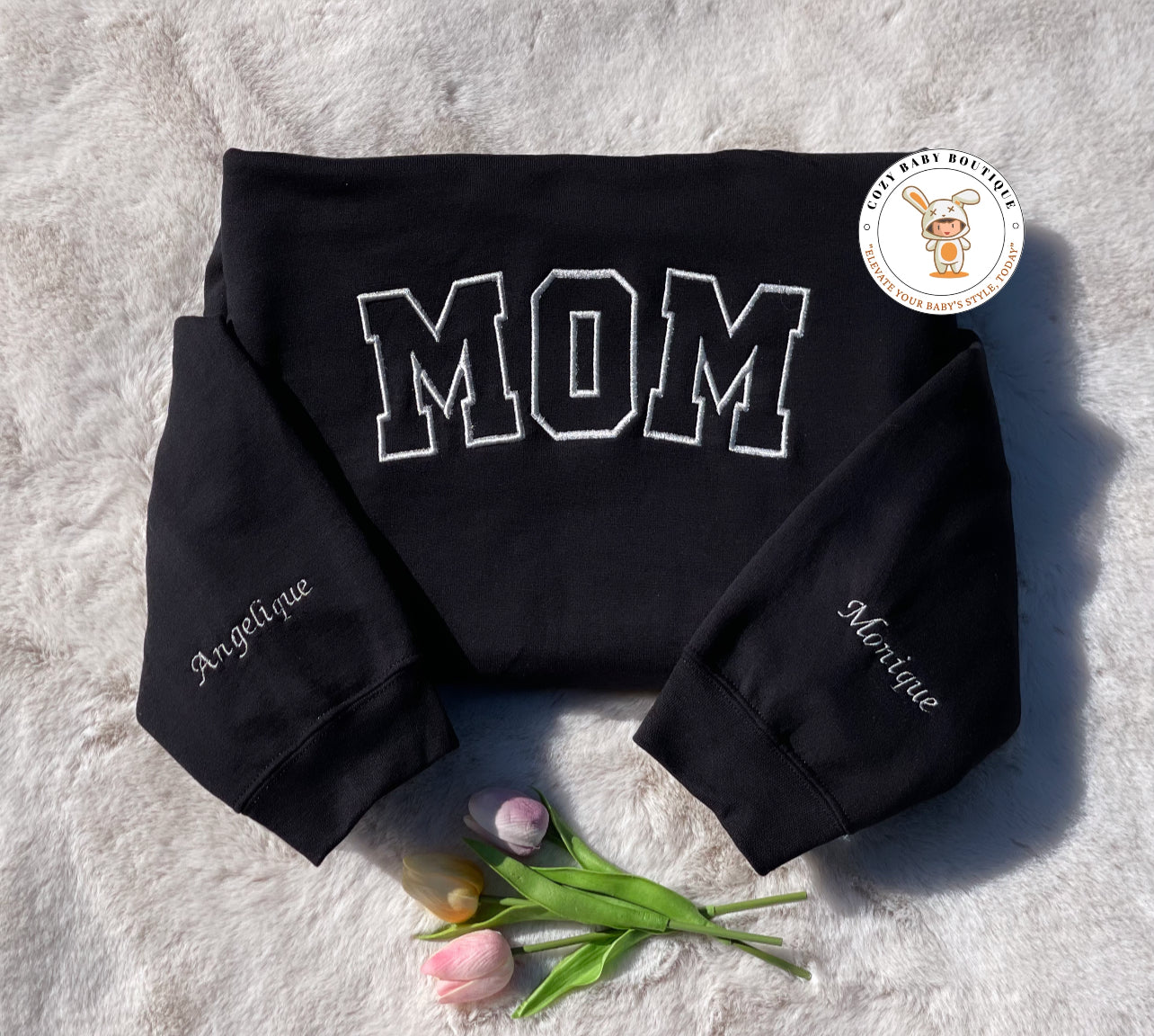 Personalized Mom Embroidered Sweatshirt