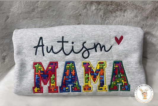 Autism MAMA Hoodie/Sweater – Personalized Keepsake + Sleeve name or phrase (Optional)