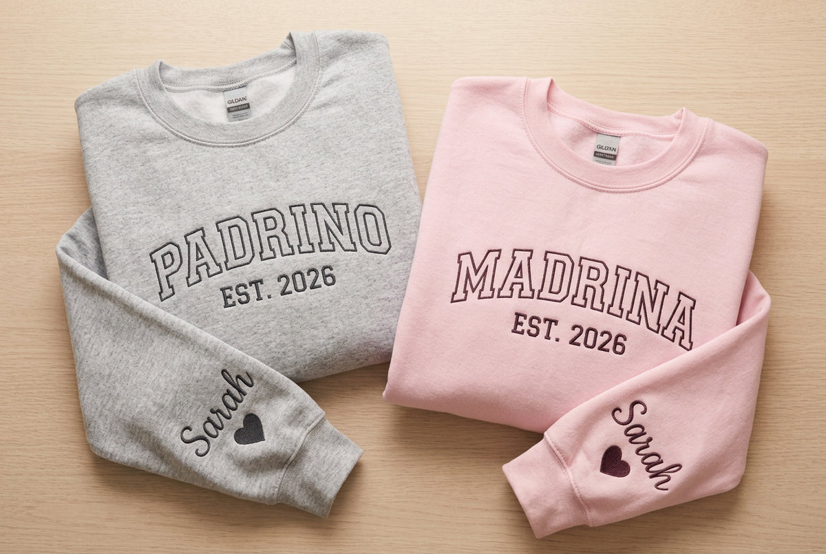 Embroidered Padrinos Sweatshirt or Hoodie