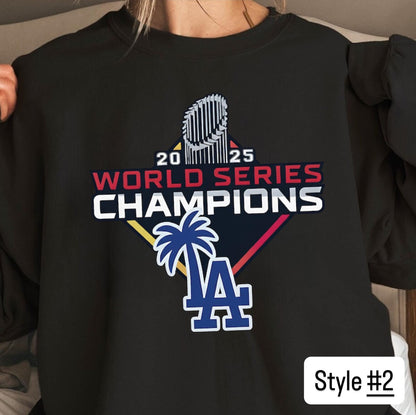 Retro Baseball Champions T-Shirt Blue & Gold “Back to Back Wins” Graphic