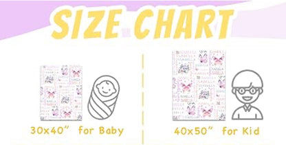 Butterfly Kids Blanket + Name Personalization