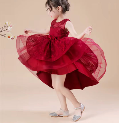 Elegant Princess Ball Gown Girl Flower Dress
