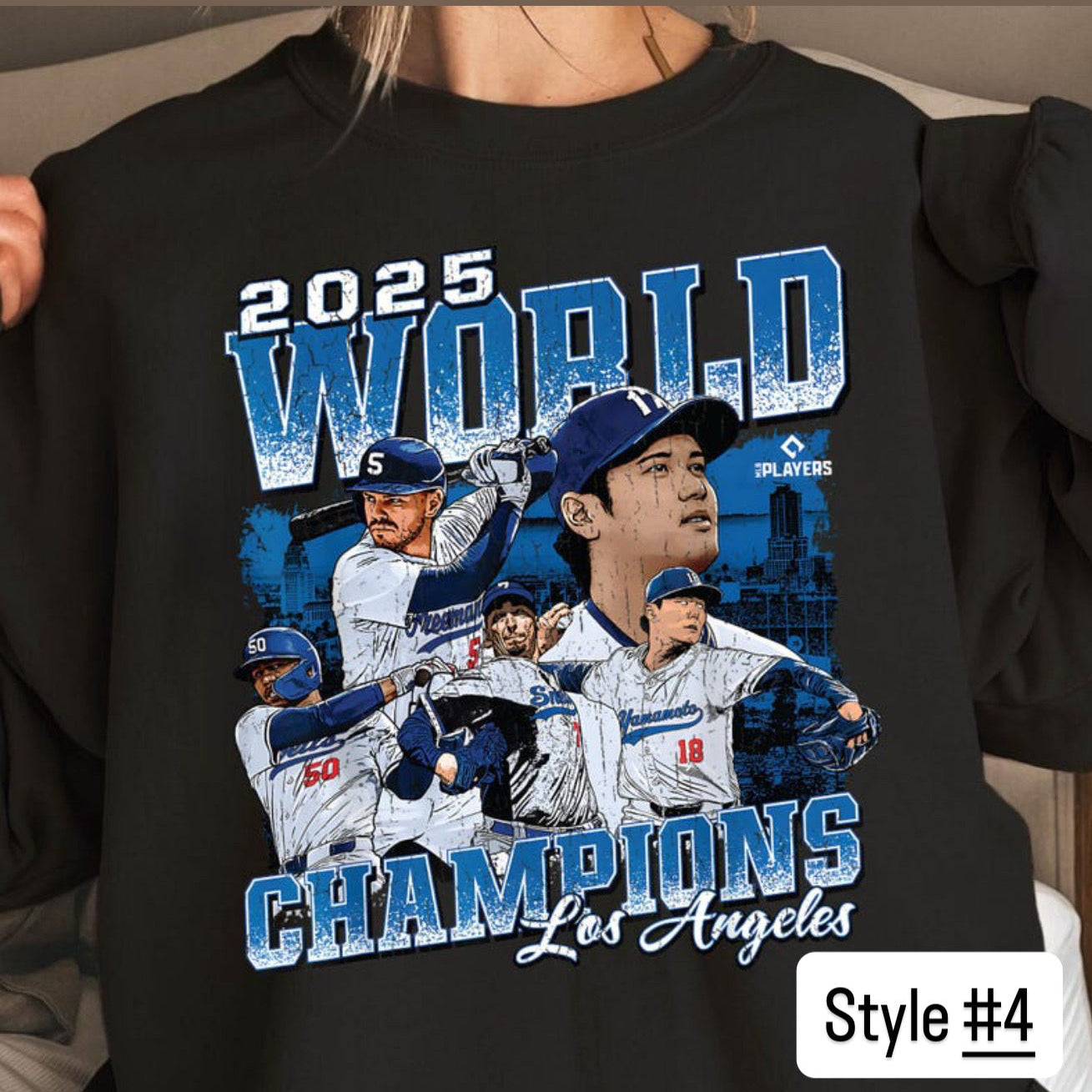 Retro Baseball Champions T-Shirt Blue & Gold “Back to Back Wins” Graphic