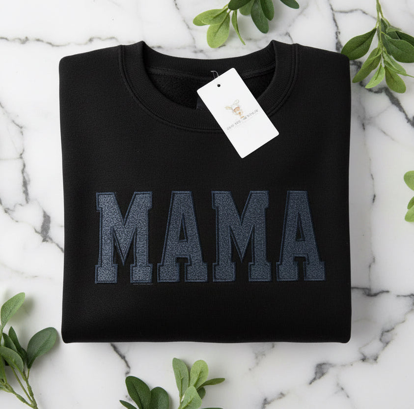 Mama Glitter Embroidered Sweatshirt