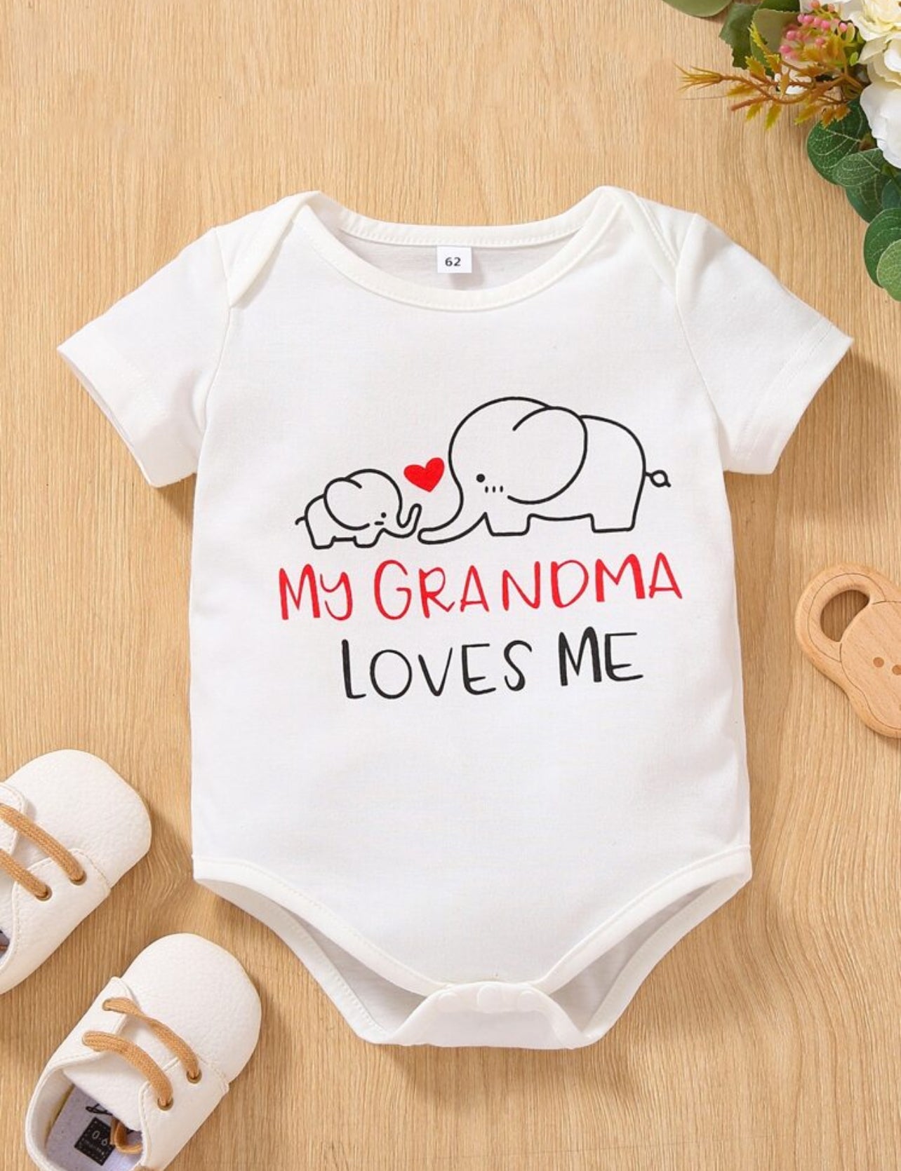 “My Grandma Loves Me” Baby Romper Baby Bodysuit – Gift for Grandma