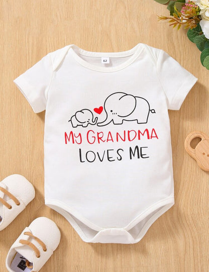“My Grandma Loves Me” Baby Romper Baby Bodysuit – Gift for Grandma