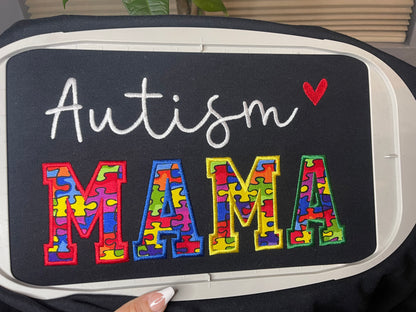Autism MAMA Hoodie/Sweater – Personalized Keepsake + Custom Sleeve name or Special phrase