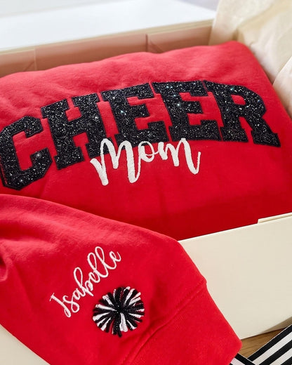 Cheer Mom Custom Glitter Hoodie