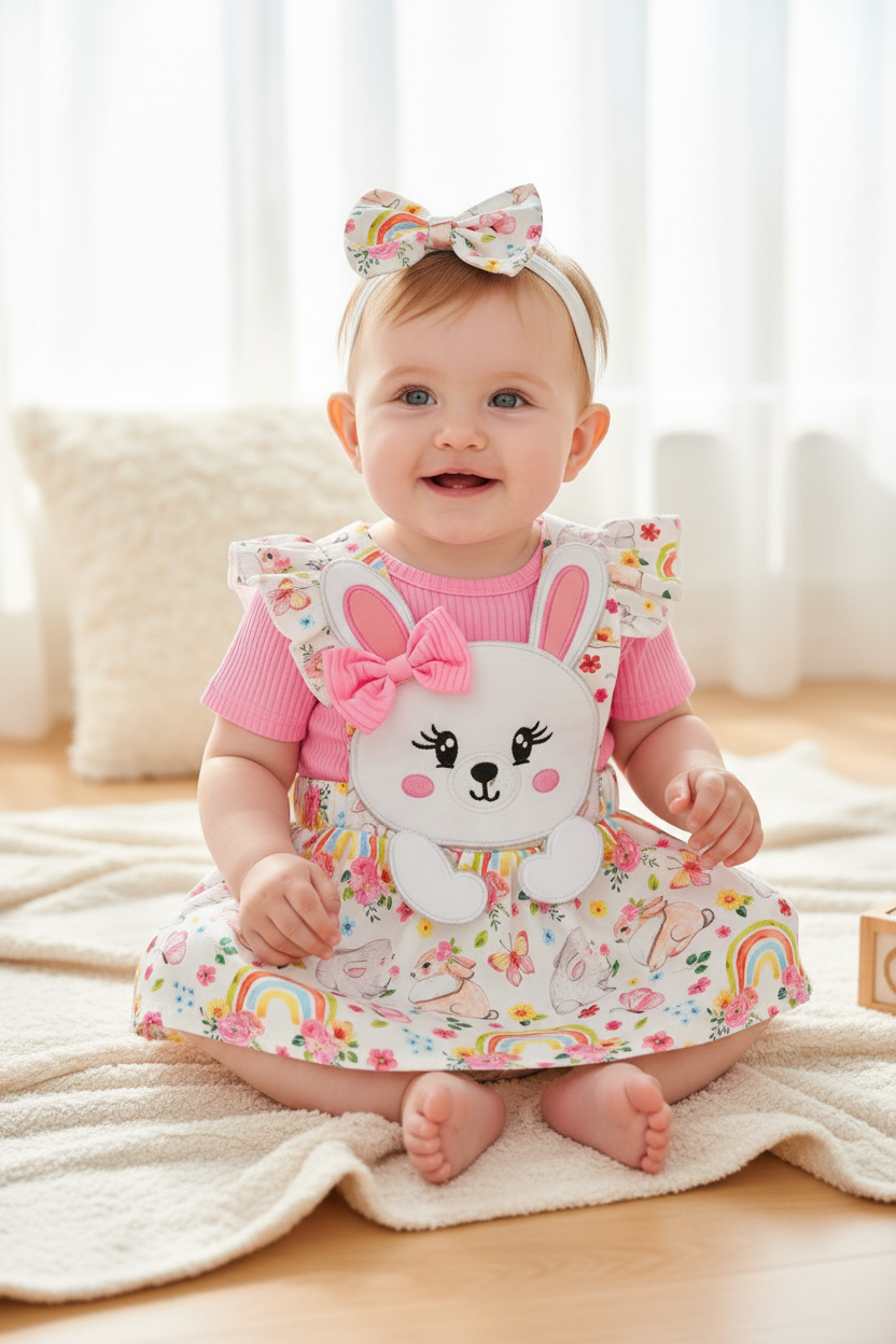 3-Piece Easter Romper, Dress & Headband