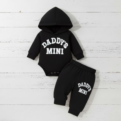 Hooded Long-Sleeve 2-Piece Set Daddy’s Mini Hoodie & Pants Outfit