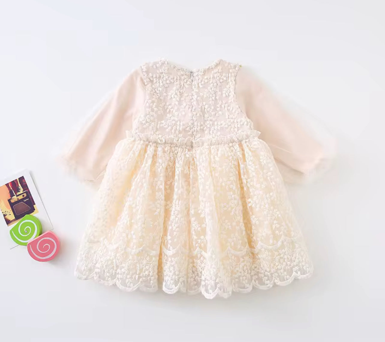 Baby Girls Dress Embroidered Mesh Lace Dress
