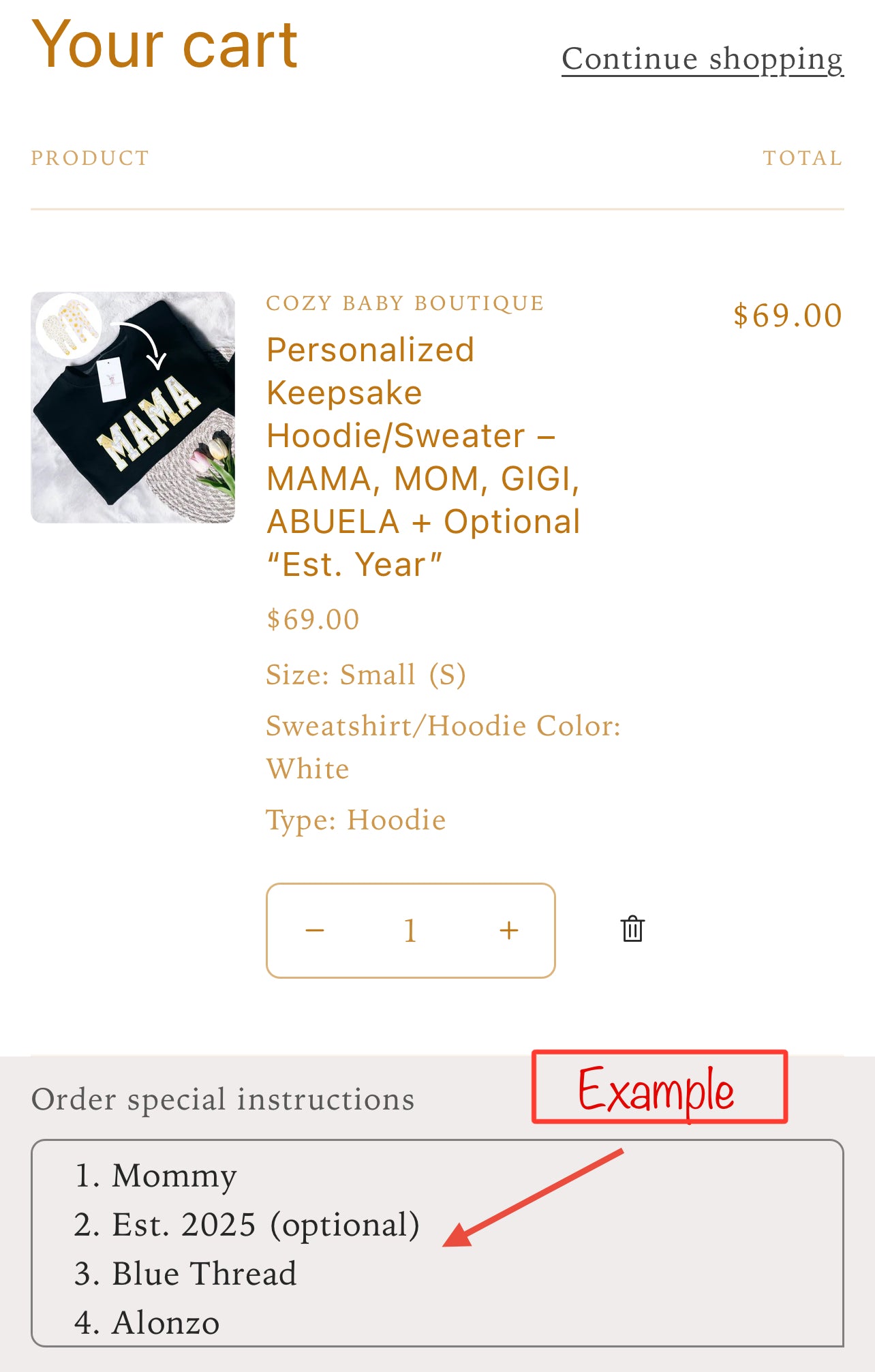 Personalized Keepsake Hoodie/Sweater – MAMA, MOM, GIGI, ABUELA + EST. Year + Custom Sleeve name