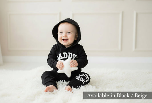 Hooded Long-Sleeve 2-Piece Set Daddy’s Mini Hoodie & Pants Outfit