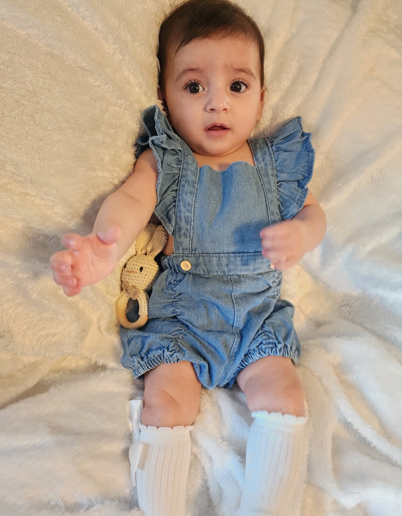 Girl Denim Bubble Romper