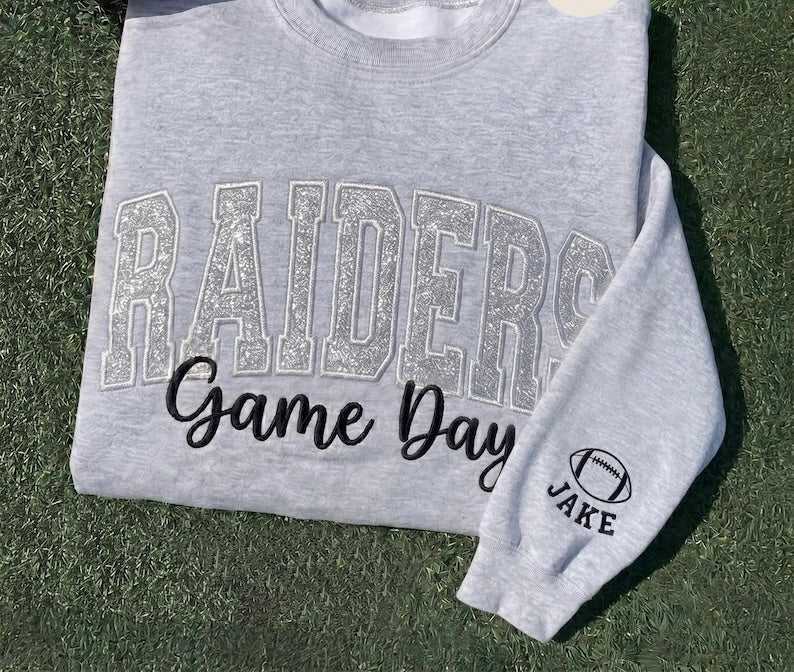 Custom Glitter Team Embroidered Sweatshirt