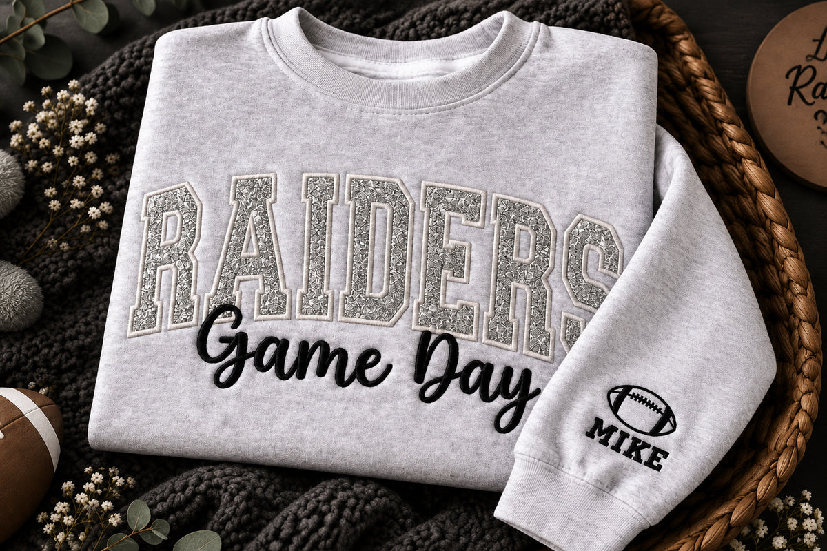 Custom Glitter Team Embroidered Sweatshirt